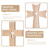 Sewroro 20pcs Cross Decor Wooden Crafts Cross Shaped Ornaments Unfinished Wooden Cross for Home Decoration (Random Style) Sewroro