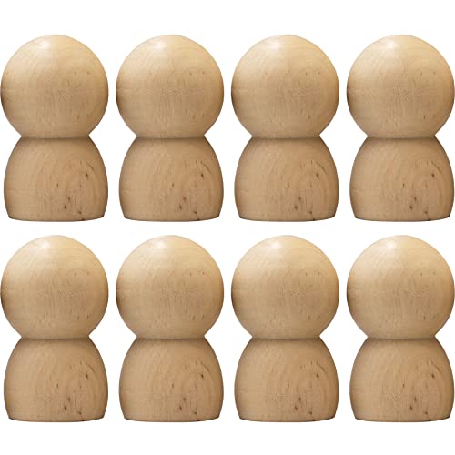 Unfinished Wooden Pegs Male 2.6'' Set 8 pcs - Wooden Peg Dolls Unfinished - Wooden Peg People Unfinished - Pegs Wooden Dolls for Painting - Wooden AEVVV