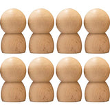 Unfinished Wooden Pegs Male 2.6'' Set 8 pcs - Wooden Peg Dolls Unfinished - Wooden Peg People Unfinished - Pegs Wooden Dolls for Painting - Wooden AEVVV