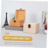 COHEALI Box Wooden Keepsake Box Wooden Organizer Box Desktop Stand Unfinished Box Jewelry Organizer Clear Decorative Case Jewelry Box Decorative COHEALI