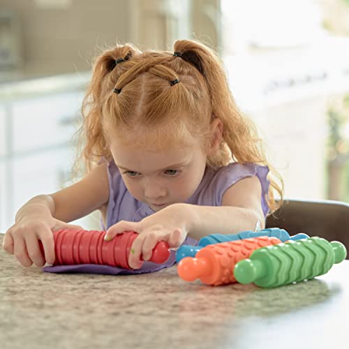 READY 2 LEARN Paint and Clay Texture Rollers - Set of 4 - Textured Dough Rolling Pins for Kids - Open-Ended Patterns for Crafts and Decoration - WoodArtSupply