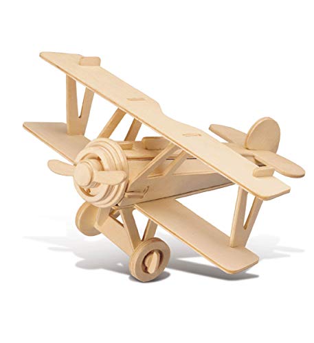 Puzzled 3D Puzzle Nieuport 17 Airplane - Wood Craft Construction Model Kit Aircraft, Fun Educational DIY Wooden Toy Assemble Model Unfinished Craft Puzzled