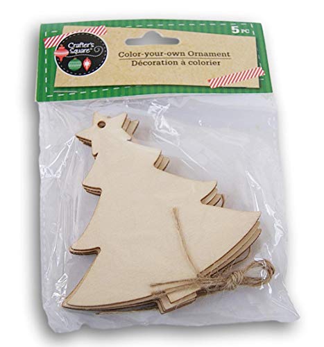 Color-Your-Own-Ornament Christmas Craft - Christmas Tree - 5 Count - WoodArtSupply