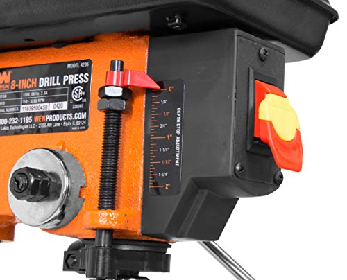 WEN 4206T 2.3-Amp 8-Inch 5-Speed Cast Iron Benchtop Drill Press,Black,Orange