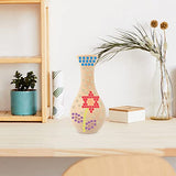 Healifty 1 Set DIY Vase Mosaic Pot Handmade Flower Pot Wood Vase Crafts Mosaic Succulent Pot Paint Your Vase Unfinished Wood Vase Paintable Vase Healifty