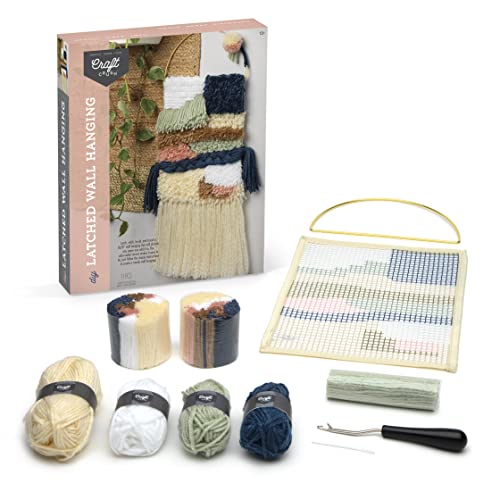 Craft Crush Latched Wall Hanging Craft Kit - DIY Kits for Home Decor - Includes Latch Hook, Braiding & Weaving Tools - Art & Craft Activity for Craft Crush