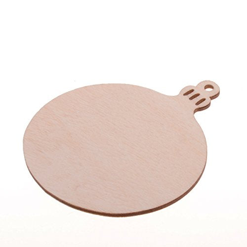 Christmas Wooden Crafts Hanging Ornaments Christmas Tree Decoration Unfinished Wood Cutouts for DIY Blank Slices to Paint (10PCs Round Style) YEEQIN