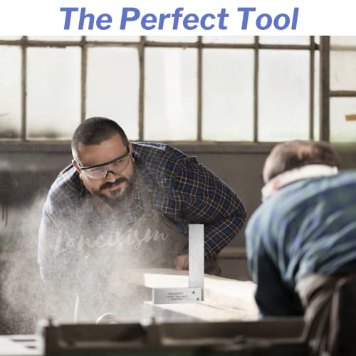 Lancisism Machinist Square Set 2, 3, 4, 6 Inch, Precision Engineer Wide Seat Square Mechanical Engineer Steel Angle Ruler High Precision 90 Degree Lancisism
