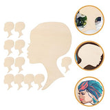 SAFIGLE 12pcs Painting Wood Chips Wooden Wreath Cutout Wood Slices African Girl Art Cutout Crafts for Women Unfinished Wood Cutout Wood Crafts SAFIGLE