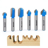 90 Degree V Groove and Round Nose Bit, Newdeli 1/4" Carbide 3D CNC Signmaking Lettering Engraving Router Bit, Woodworking Carving Cutting Tool Newdeli