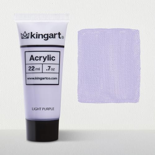 KINGART 500-118 PRO Artist Quality Light Purple Acrylic Paint, 22ml (0.74oz) Tubes, 3 Pack - Set (66ml Total), Light Purple KINGART