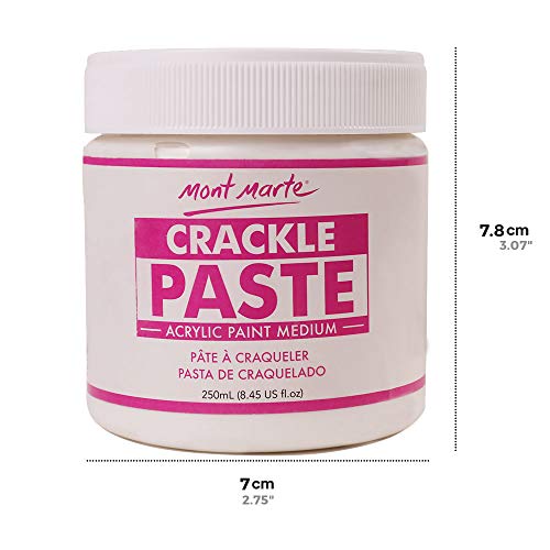 Mont Marte Crackle Paste Premium 8.45 US fl.oz (250ml) Tub for Texture Painting Effect with Opaque Finish, Ideal for a Range of Surfaces MONT MARTE
