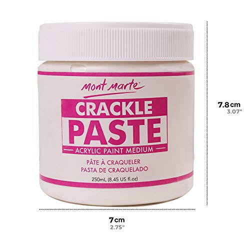 Mont Marte Crackle Paste Premium 8.45 US fl.oz (250ml) Tub for Texture Painting Effect with Opaque Finish, Ideal for a Range of Surfaces - WoodArtSupply