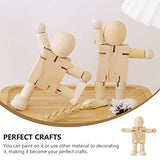 ARTIBETTER 6 Pcs Joint Puppet Toys Artist Wooden Tiny Doll Bodies Painting Graffiti Unfinished People Bodies Unfinished Wooden Robot Bodies Kids ARTIBETTER