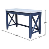 IC International Concepts Hampton Desk, Standard, Blue/Chalk IC International Concepts