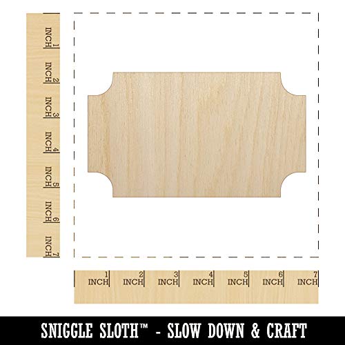 Movie Theater Raffle Ticket Solid Unfinished Wood Shape Piece Cutout for DIY Craft Projects - 1/8 Inch Thick - 6.25 Inch Size Sniggle Sloth