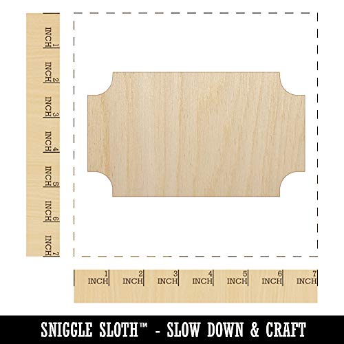 Movie Theater Raffle Ticket Solid Unfinished Wood Shape Piece Cutout for DIY Craft Projects - 1/8 Inch Thick - 6.25 Inch Size - WoodArtSupply