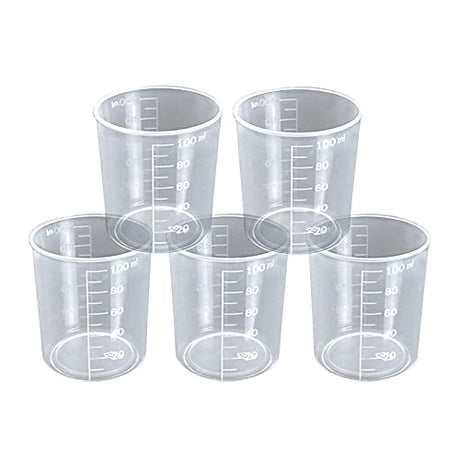 CertBuy 100PCS 100ml Plastic Measuring Cups Resin Cup for Epoxy Mixing Cup Plastic 100ML, Resin Plastic Measuring Cups 3.4oz 100ml Plastic Graduated CertBuy
