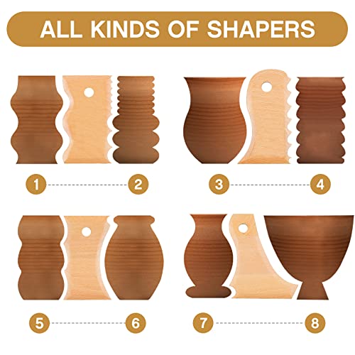 7 Pieces Big Size Pottery Foot Shaper Tools Pottery Trimming Tools Pottery Profile Rib Bundle Foot Shaper for Pottery Ceramics for Carving Clay Molds Amylove