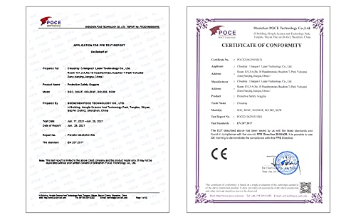 Cloudray Laser Safety Goggles 355nm 532nm Anti Laser Protection Snow Goggles OD6+ CE Protective Glasses For UV & Green Laser Cutting Engraving - WoodArtSupply