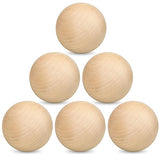 6 Pack 3 Inch Unfinished Wooden Balls, Wooden Round Ball, Natural Round Hardwood Balls, Wood Spheres for Crafts and DIY Projects and Decorations,by GNIEMCKIN