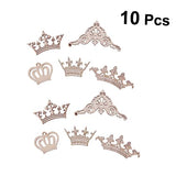 ABOOFAN 10 Pcs Natural Wood Slices Unfinished Natural Wood Slice Crown Pattern Slices Pendant Wooden Mix ABOOFAN