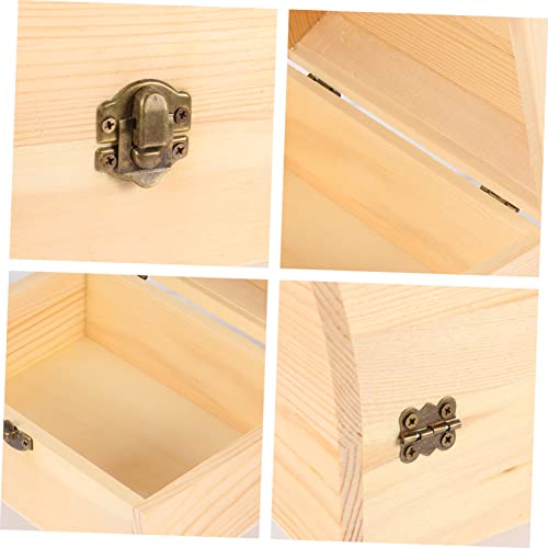 FUNOMOCYA 1pc Pirate Treasure Chest Wooden Box Jewelry Case Containers with  Lids Wood Pirate Chest Unfinished Wooden Treasure Chest Wood Boxes for