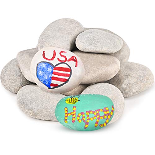 MEKOUZON 24PCS River Rocks for Painting, Naturally Stones for Kindness Arts, 2-3 inch Perfect for DIY Project, Hand Crafts for Family Time, Kid Party