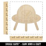 Alien Space Ship UFO Unfinished Wood Shape Piece Cutout for DIY Craft Projects - 1/4 Inch Thick - 6.25 Inch Size Sniggle Sloth