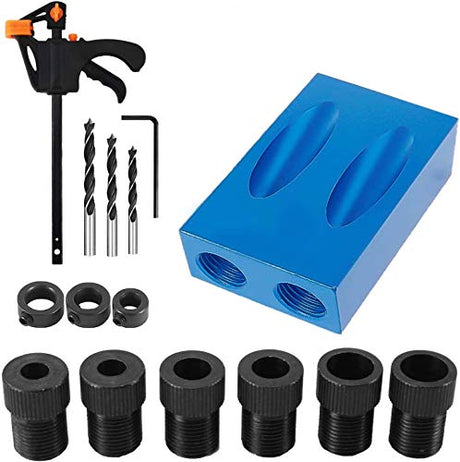 15 Degree Pocket Hole Screw Jig Dowel Drill Joinery Kit Positioner Locator Tool Carpenters Wood Woodwork Guides Joint Angle Tool Carpentry Locator Auto-plaza