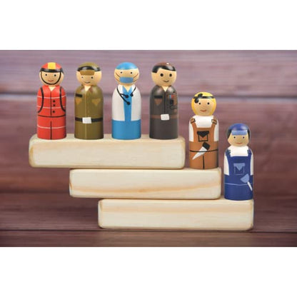 Peg Dolls Unfinished 2-3/8 inch Pack of 30 Wooden Peg People for Kids Crafts Chess Pieces Cake Toppers by ILOT - WoodArtSupply