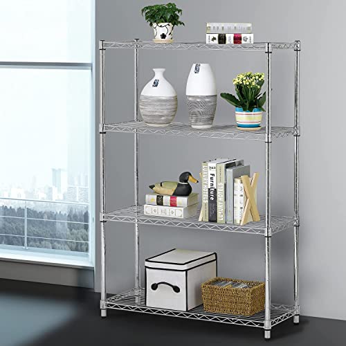 HCY 4-Tier, Shelf Heavy Duty, Shelving Unit NSF Height Adjustable Metal Storage Rack for Laundry Bathroom Kitchen Garage Pantry Organization 1000 LBS HCY