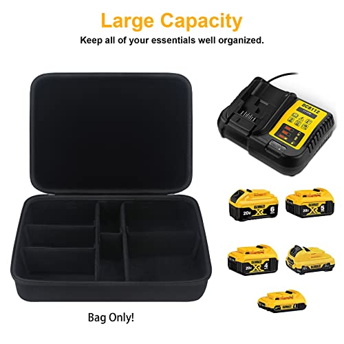BOVKE Battery Carrying Case Compatible with DEWALT 20V/60V MAX XR Battery Pack &Charger, Storage Holder for 20V 60V 2.0/3.0/4.0/5.0/6.0/9.0-Ah BOVKE