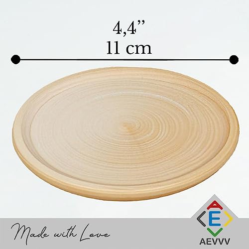 Wooden Plate Craft Kit - Set of 12 Dish Blanks 4.3 inches, DIY Handmade Home Decor - Unfinished Wood Blanks Dishes for Crafting - DIY Craft Kit Craft