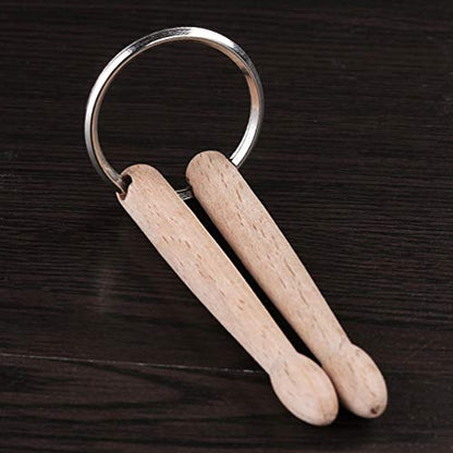 SUPVOX 3PCS Mini Wood Drumstick Keychain Drum Stick Key Ring Gift for Drummer Friends Double Drum Stick - WoodArtSupply