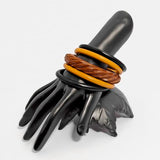 Pure Hands Aurora Enchanté Bangle Ensemble: Handcrafted Sisso Wood and Exotic Teak & Ebonised Wood Bangle Set of 5 from Boscage Artsy- Elegant, Pure Hands