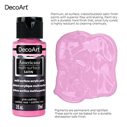 DecoArt Multi-Surface Satin Acrylic Paint Set - Basic Colors, 8PK - 8 Ct. - WoodArtSupply