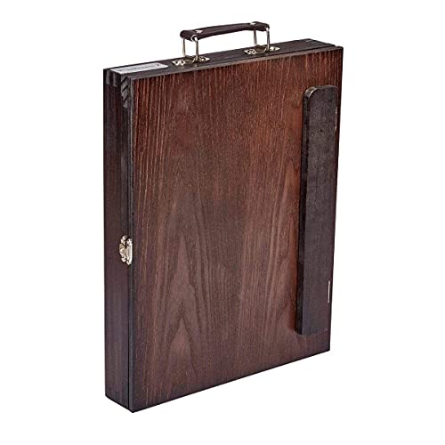 KINGART 706 Adjustable Wood Espresso Stained Desk Tabletop Easel with Storage Drawer and Paint Palette KINGART