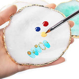 AUOCATTAIL Nail Art Design Tools 15pcs Painting Brushes Set with 5pcs 2-way Dotting Pens & A Gold-rimmed Resin Palette Nail Art Brushes Kits Nail Art AUOCATTAIL