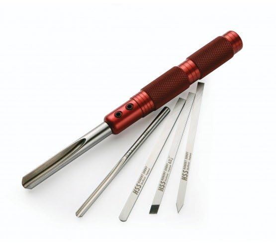 Robert Sorby 5 Piece Modular Micro Turing Set with Gouge, Beading and Parting Tool, Skew, Round Nose Scraper and Spindle Gouge HHS 888HS5T Robert Sorby