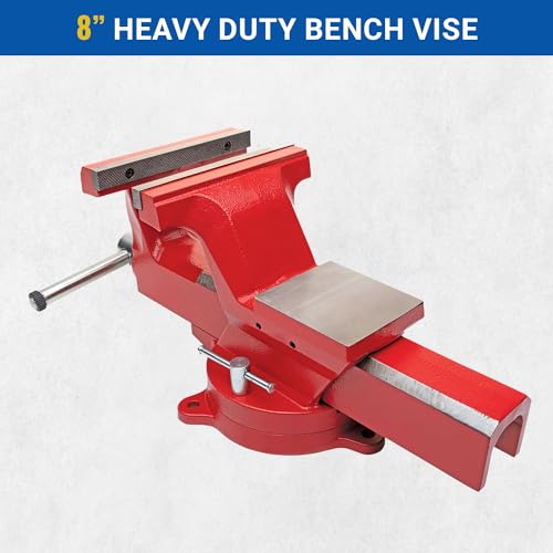 Yost Vises ADI-8 Heavy Duty Vise | 130,000 PSI Tensile Strength Austempered Ductile Iron Bench Vise | 8 Inch Jaw Width with a 360 Degrees - WoodArtSupply