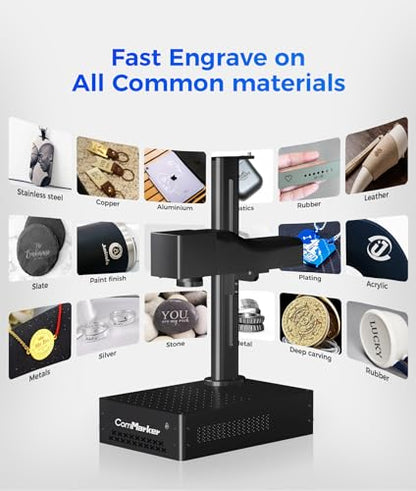 ComMarker B3 Raycus Fiber Laser Engraver 30W, Laser Marking Machine Support Ezcad and Lightburn, Laser Engraver for Jewelry, Metal,Tumblers,