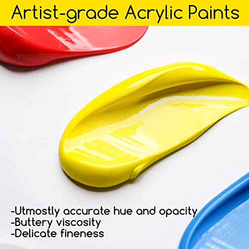 MEEDEN Professional Acrylic Paint Set, Artist Grade Acrylic Paint Tubes, Heavy Body Acrylic Paints for Adults, Art Supplies for Canvas Painting, 2 MEEDEN