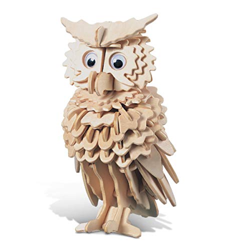Puzzled 3D Puzzle Owl Wood Craft Construction Model Kit, Fun Unique & Educational DIY Wooden Toy Assemble Model Unfinished Crafting Hobby Puzzle to Puzzled