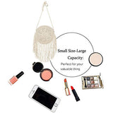 Goclothod Women Crochet Fringed Shoulder Bag Cotton Tassel Crossbody Bag Hippie Beach Purse Off-white Goclothod