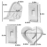 Japleed 2pcs Picture Frame Resin Mold, Heart Resin Mold for Photo Frame, Large Silicone Molds for Resin Casting, Heart Love Shape Epoxy Mold for DIY japleed