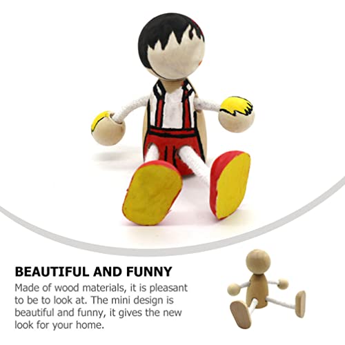 Kisangel 2 Pcs Unfinished Wood Peg Dolls Mini People Doll Robot Wooden Figures Decorative Peg Dolls Toy for Kids Painting DIY Craft Art Projects Kisangel