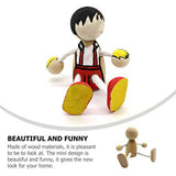Kisangel 2 Pcs Unfinished Wood Peg Dolls Mini People Doll Robot Wooden Figures Decorative Peg Dolls Toy for Kids Painting DIY Craft Art Projects Kisangel