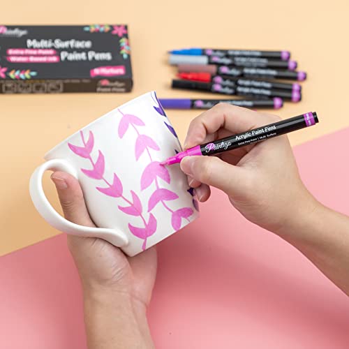 PAINTIGO 26 Paint Pens Paint Markers, Acrylic Paint Pens For Rock Painting, Canvas, Wood, Glass, Ceramic, Fabric, acrylic paint markers for craft PAINTIGO