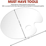 Large Acrylic Paint Palette 2pcs 15.7 x 11.8 Inches, Clear Oval-Shaped Non-Stick Acrylic Oil Paint Mixing Tray, Comfortable to Hold & Easy to Clean, DUGATO